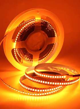 LED灯条12v2835橙色灯带火焰红光桔色橘黄色贴片240灯高亮酒店KTV