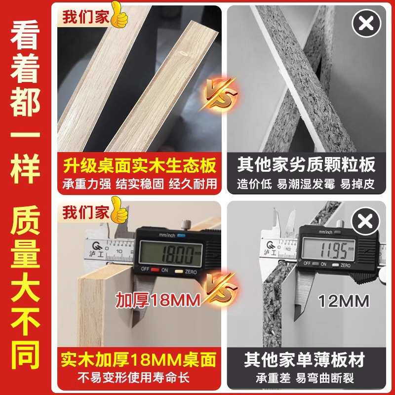 电脑桌台式家用书桌书架一体桌少女小户型学生学习桌子洞洞板卧室