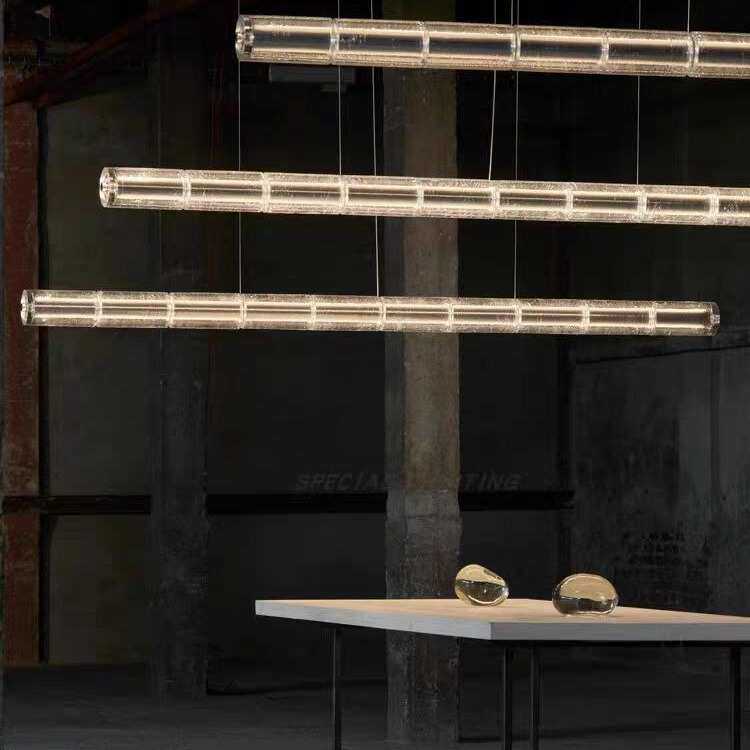 意大利floss设计师餐厅玻璃灯极简一字长条书房吧台岛台led吊灯