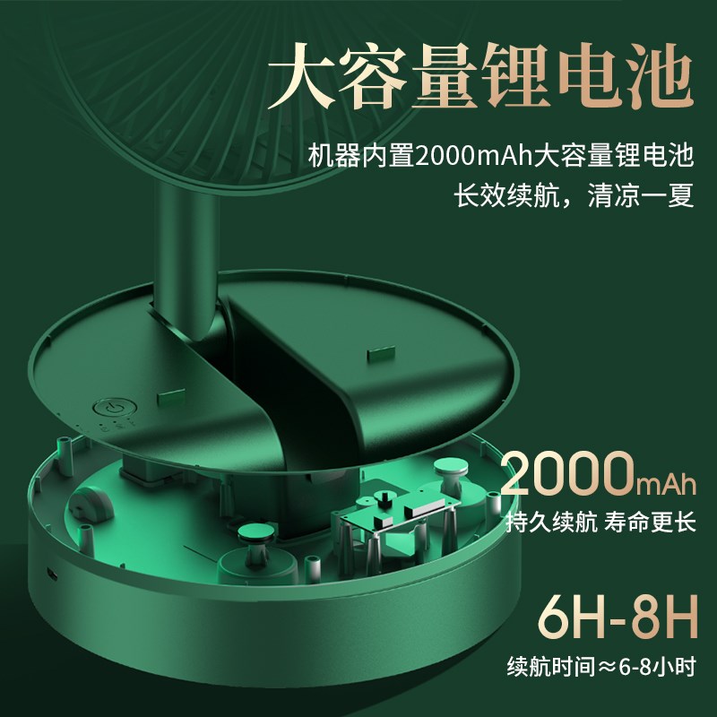 桌面小风扇插电充电款电风扇电扇台扇办公宿舍学生户外大风力折叠