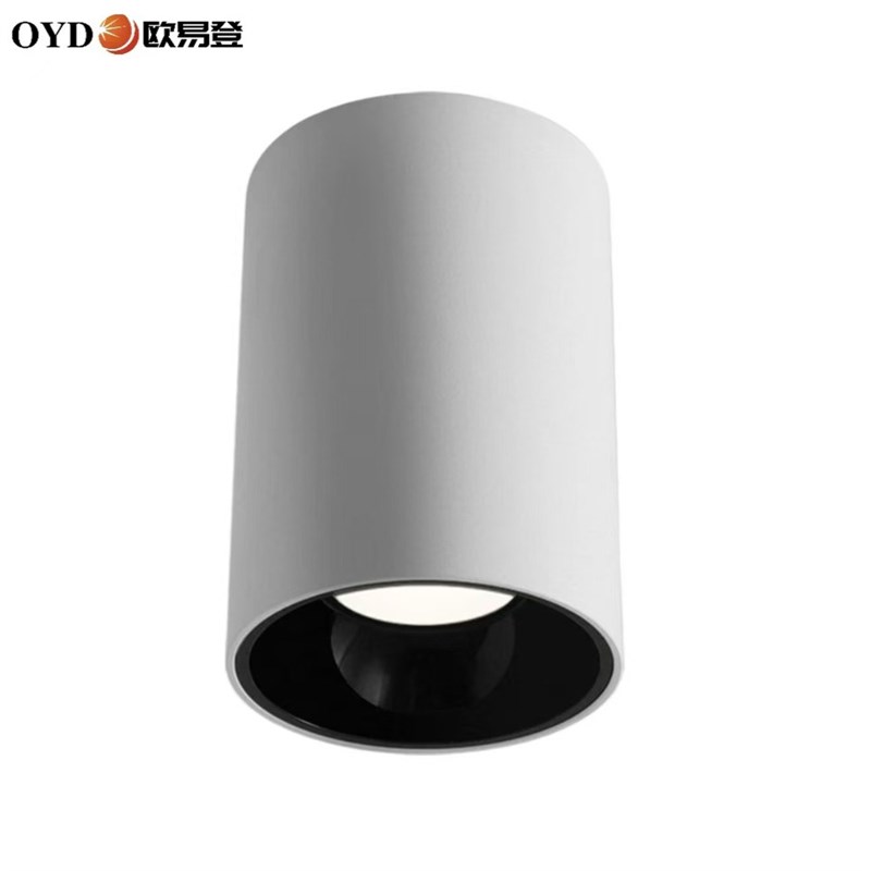 圆形筒灯射灯le吸顶防眩孔餐厅背景墙过cob道客厅免开筒灯明装