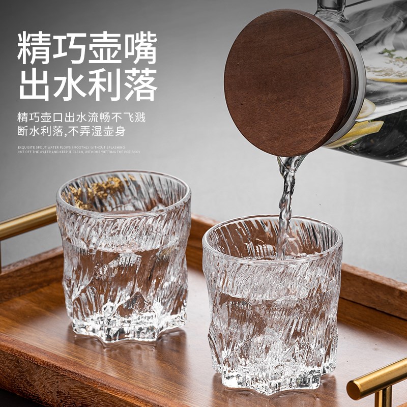 高级感玻璃喝水杯子套装家庭用待客厅轻奢水壶乔迁新居茶具一整套