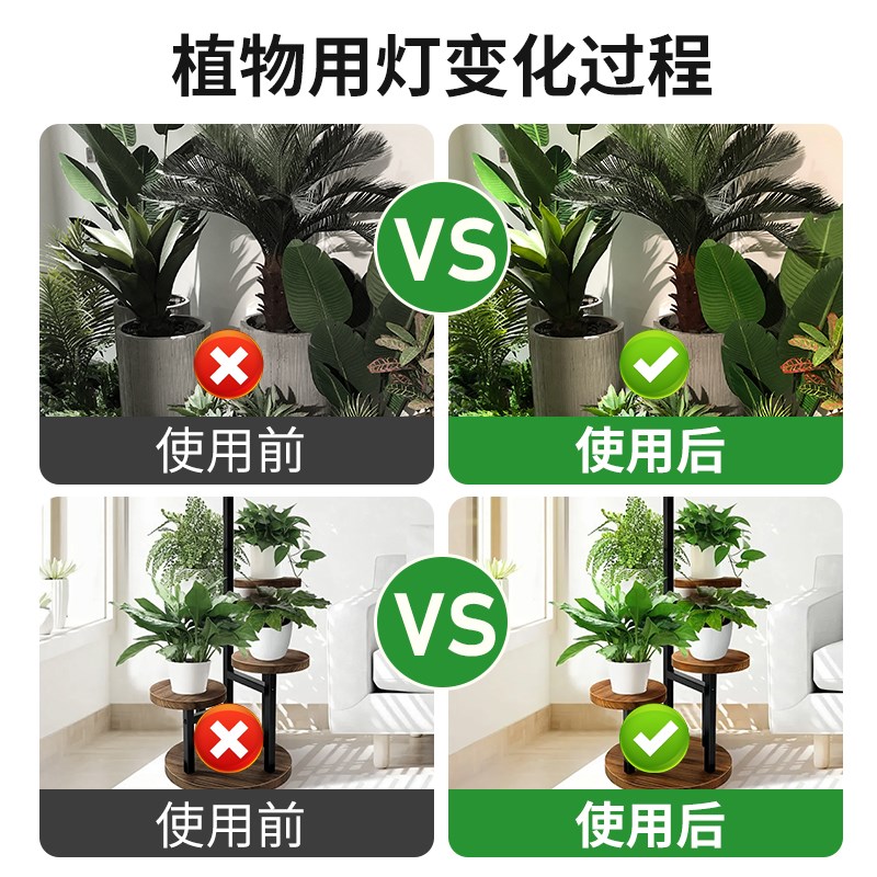 绿植景观墙植物补光灯led仿太阳光生长灯园艺花店全光谱轨道射灯