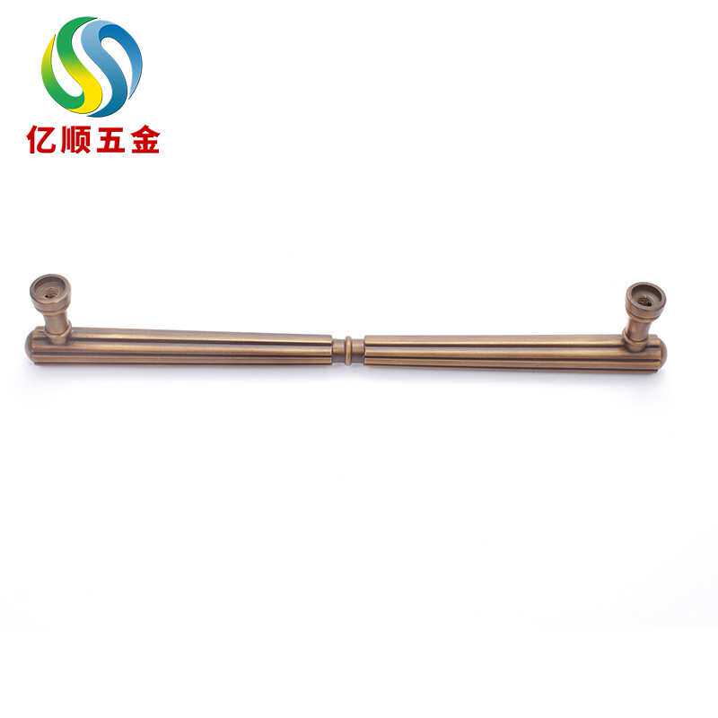 新中式重型酒店家具纯铜大拉手体积大柜门把手长条麻花拉手厂家