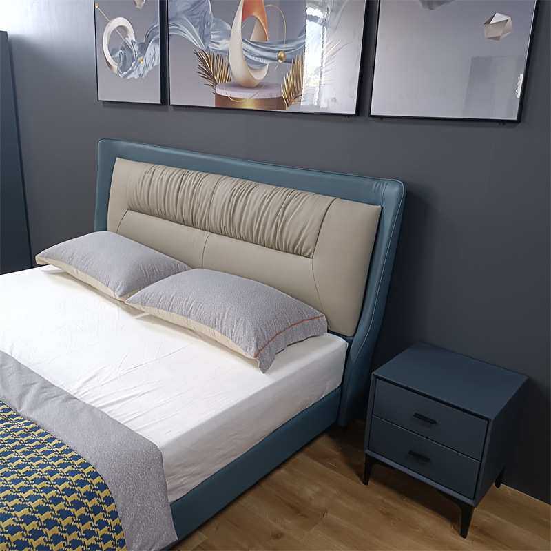 意式极简超纤皮艺床轻奢小户型家用卧室1.5/1.8米纳帕皮双人大
