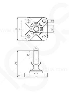 igus德国进口易格斯法兰轴承带球头螺栓外螺纹，GFSM-AG，igubal