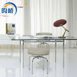 LC8 Swivel Stool图南凳简约现代不锈钢皮艺旋转梳妆凳休闲矮凳