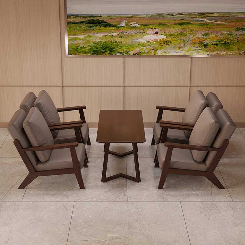 实木餐厅沙发创意家具咖啡馆艺术感简约酒吧舒适优雅成套桌椅组合