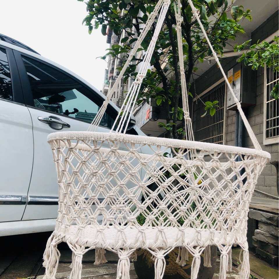 儿童摇篮宝宝吊椅室内棉绳编织儿童吊篮流苏阳台秋千