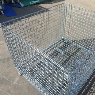 仓储笼金属周转箱蝴蝶笼可堆垛可移动带万向轮折叠镀锌仓储笼推车