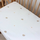 婴儿床床笠纯棉刺绣韩式 绗缝新生儿床笠初生宝宝婴童床品套件