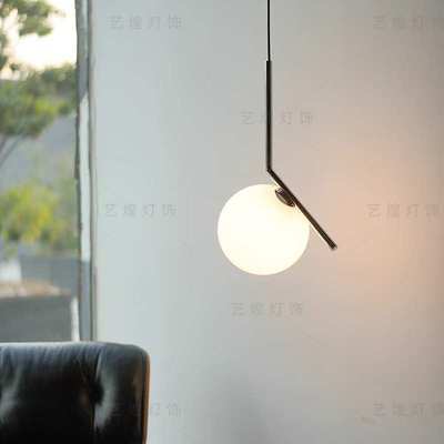 意大利Flos IC法式现代简约纯铜吊灯书房设计师玄关床头卧室灯具