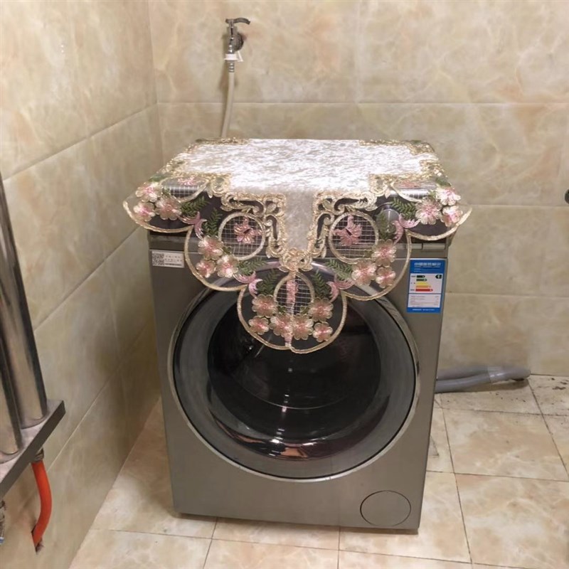 欧式洗衣机盖布防水防油免洗电视防尘罩圆茶几桌布蕾丝床头柜盖巾