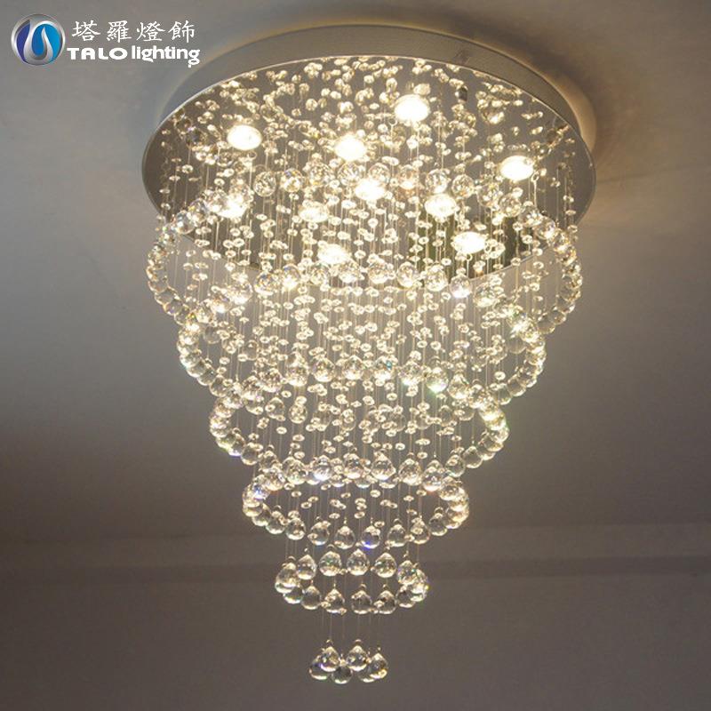 跨境圆形led餐厅水晶吊灯现代简约时尚卧室灯书房灯客厅吸顶灯