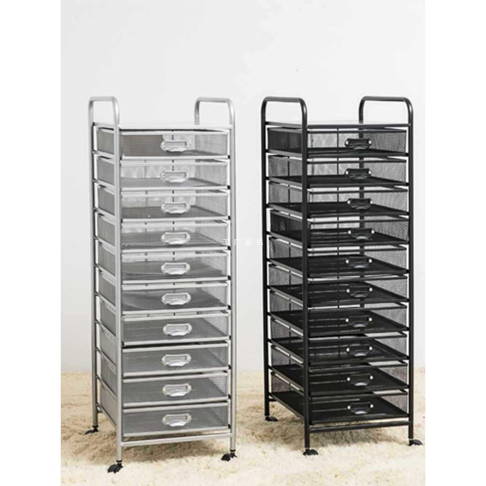 ft金属铁艺A4文件柜推车带转向轮多层A3档案架分类架子办公收纳用