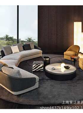 意大利米洛提意式极简别墅平层客厅创意设计师组合Lawson布艺沙发