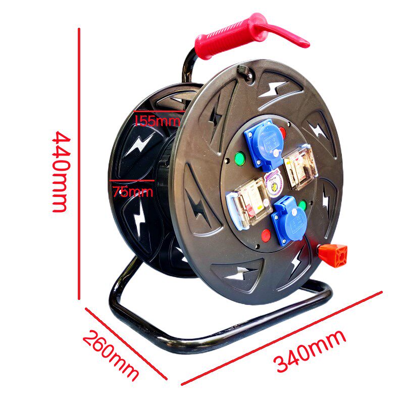 220V一机一闸防雨电缆盘电源接线盘双漏报双控双插座拖线盘卷线轴