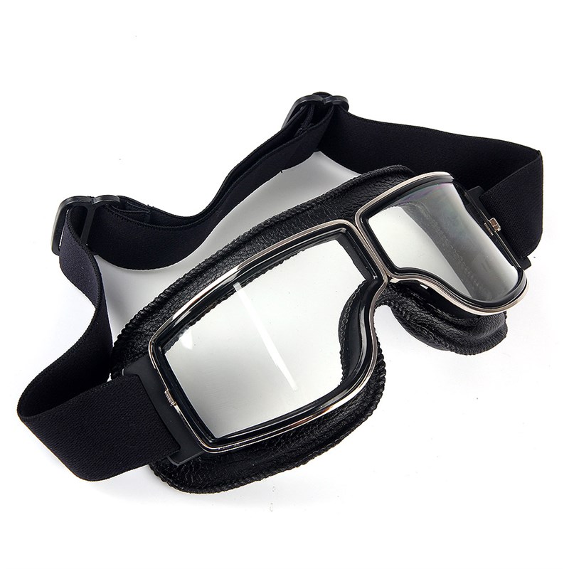 骑行防风镜摩托车头盔护目镜男女飞行员眼镜哈雷半盔复古瓢盔风镜