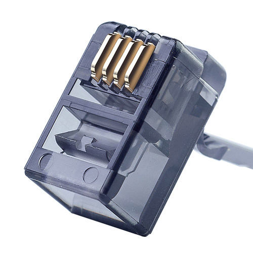 安亿通4芯电话手柄听筒RJ11黑色镀金水晶头4P4C语音接头100颗包邮