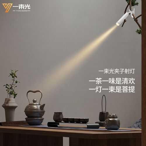 一束光聚光射灯小角度产品可移动免安装免接线带线开关夹子式固定