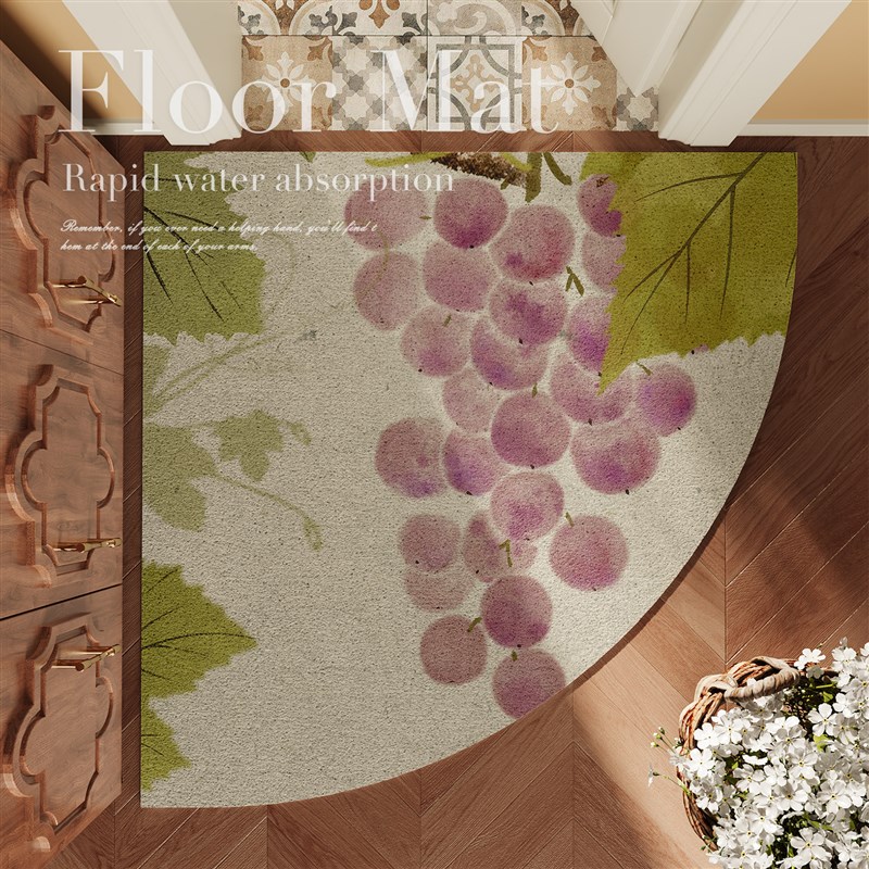 中式水墨风扇形入户门地垫进门门口门垫脚垫进户门入门大门地毯创