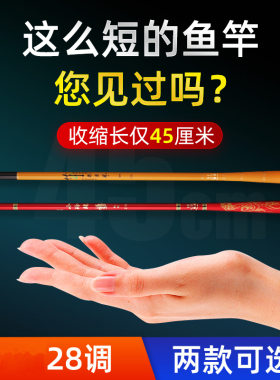碳素溪流溪流竿硬调3米1.828调鲫鲤鱼竿鱼竿超短节可携式2.7