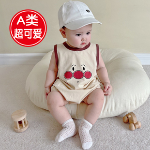 0一3个月婴儿5连体衣服6新生7夏季2岁半1周岁小孩男宝宝纯棉夏装8