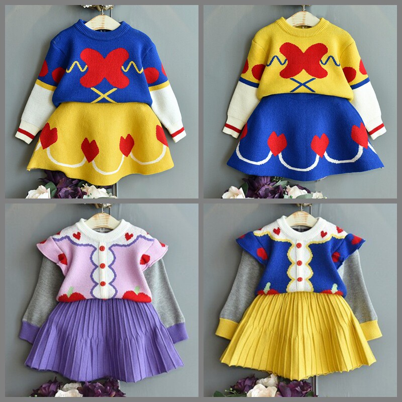童套装2021秋冬女童毛衣裙装毛线针织裙套装女宝宝毛衣短裙两件套