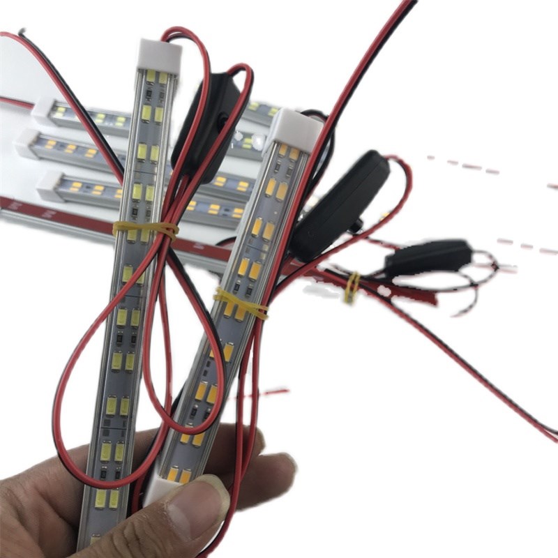 小货车快递车厢夜市照明12v带开关led面包车电动车通用60V品字头