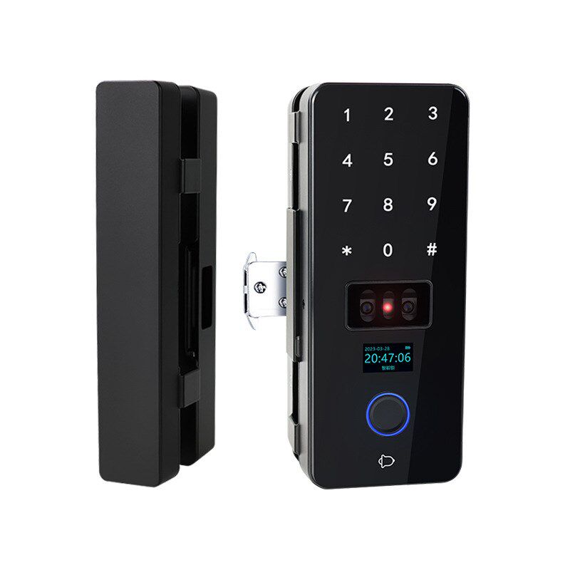 人脸识别玻璃门指纹锁单开办公室商铺玻璃门刷卡电子智能密码锁