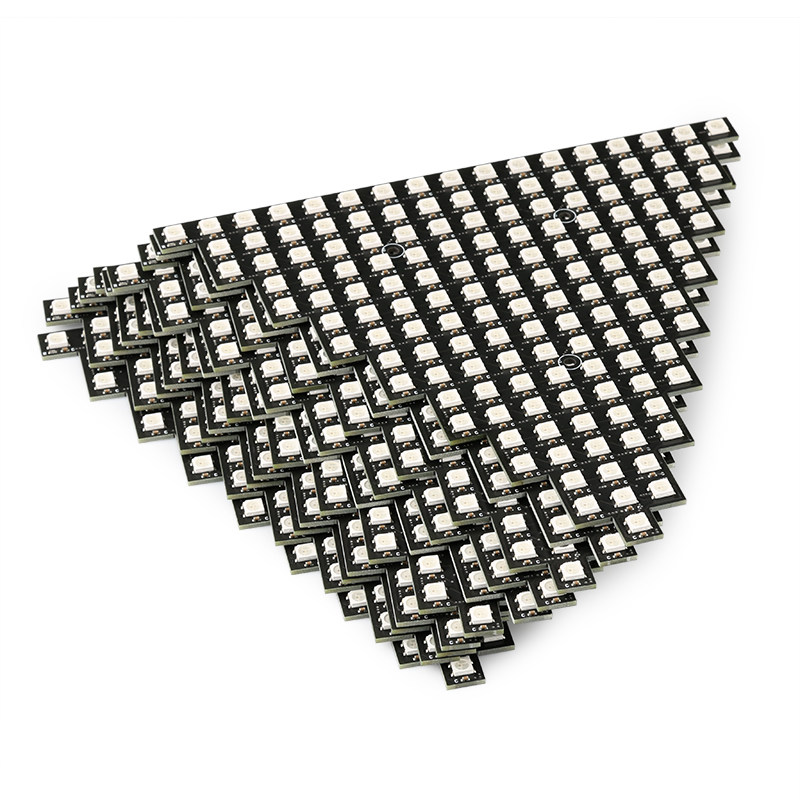 全彩WS2812三角形拼接像素屏可编程3脚架模块5V互拼智能LED显示屏