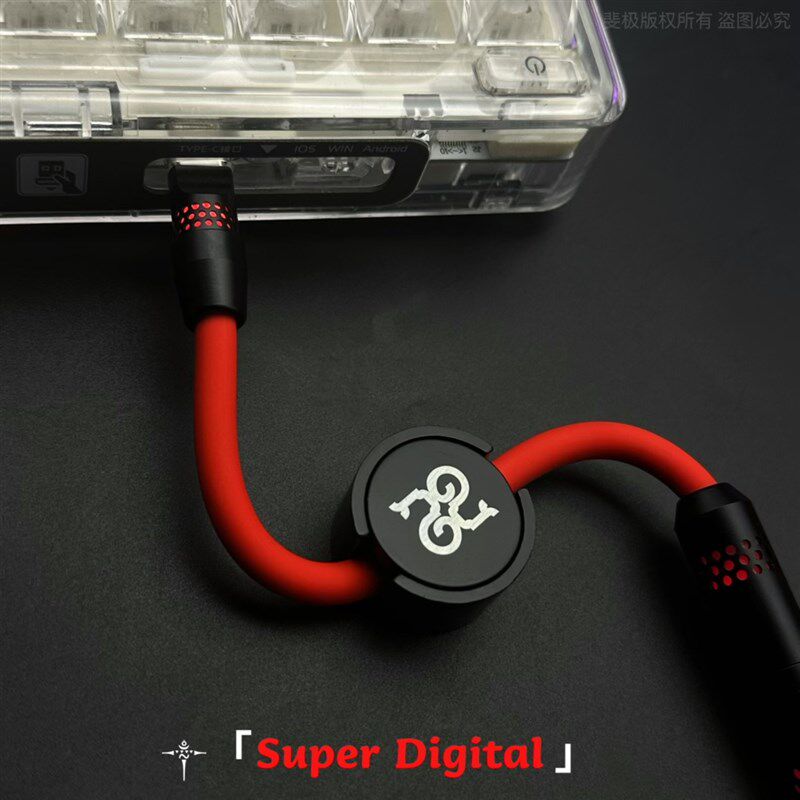 纯手工DIY客制化软矽胶数据线 线机械键盘线 线8股磁吸铭牌铜键盘