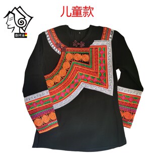 凉山彝族服装女童装美姑儿童幼儿园小学校服传统少数民族风上衣