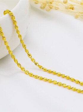 黄铜实心麦穗男士项链 简约个性黄铜首饰品 演绎道具厂家现货