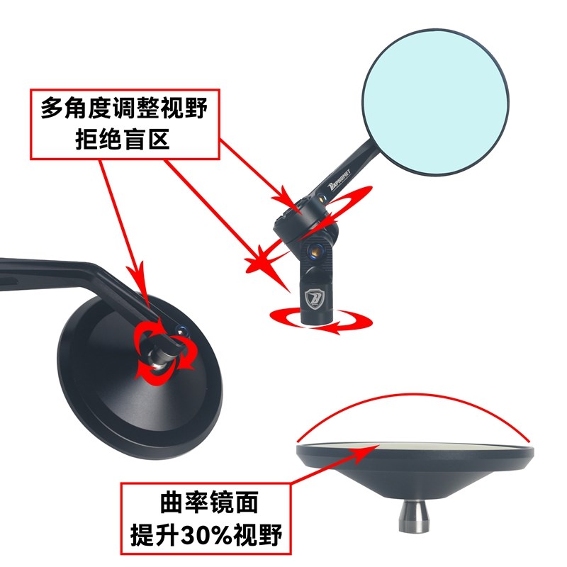 适用本田NS150LA/125LA改装巴风特后视镜 巧格i F125铝合金反光镜