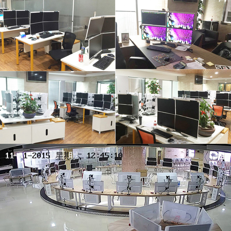 电脑显示器四屏支架子挂架双屏拼接桌面通用上下多屏升降旋转底座