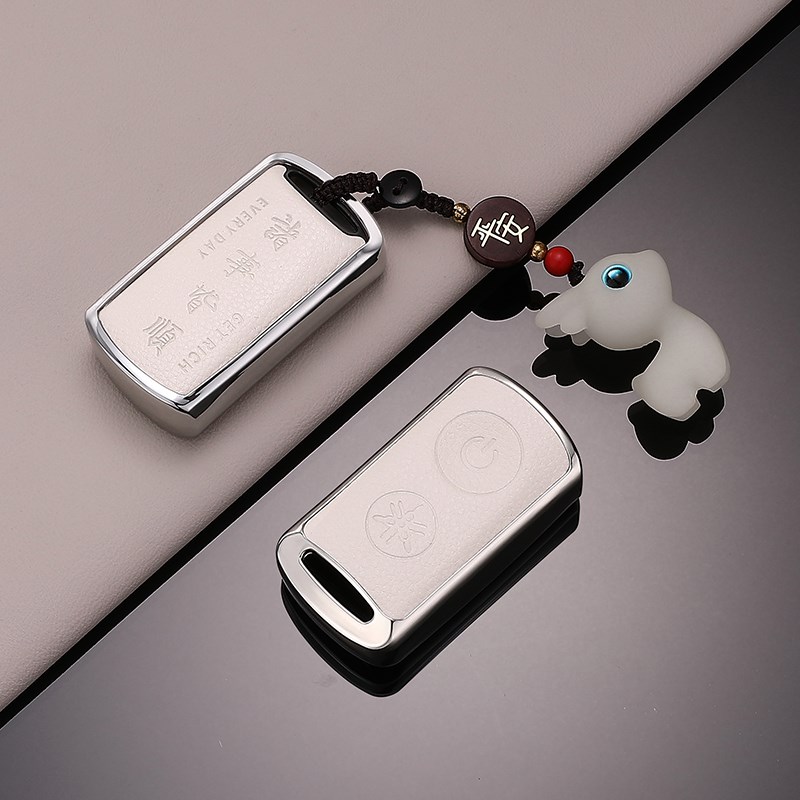 专用雅马哈摩托车钥匙套NMAX155 XMAX300男YAMAHA金属真皮壳扣包