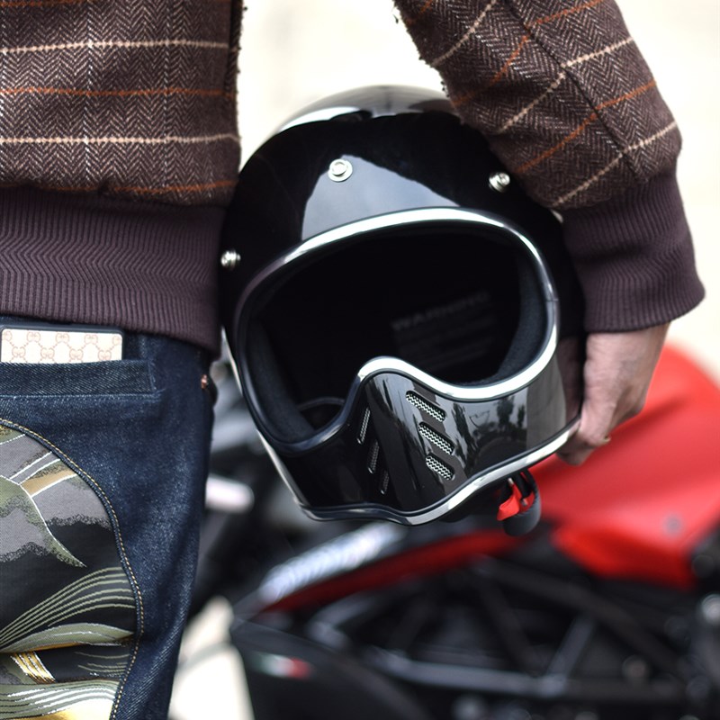 汤普森  复古全盔MOTO3款式 玻璃纤维材质非机车安全帽