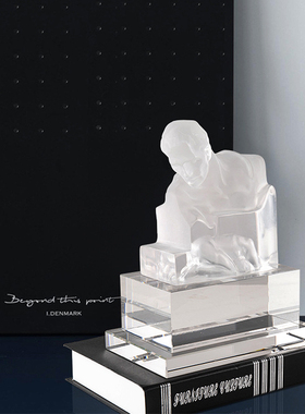 极简创意欧式半身人物人像透明雕塑艺术品家居室内软装陈设品摆件