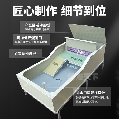 乌龟缸龟箱养殖家用超大型阳台龟池晒台塑料繁殖周转箱带产蛋网格