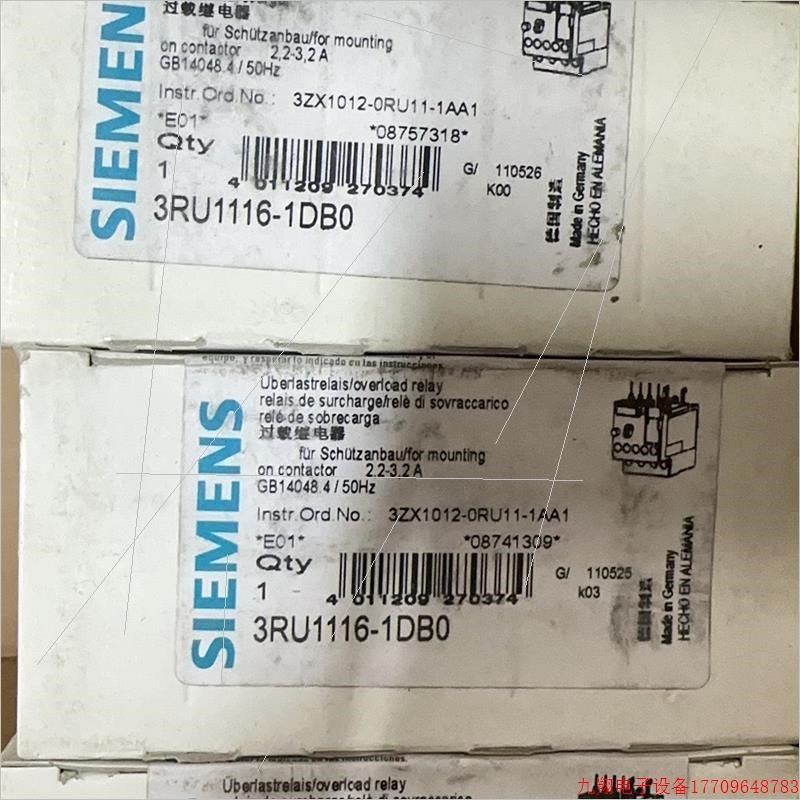 拍前询价:(议价)继电器 3RU1126-4AB1 3RU1116-1F