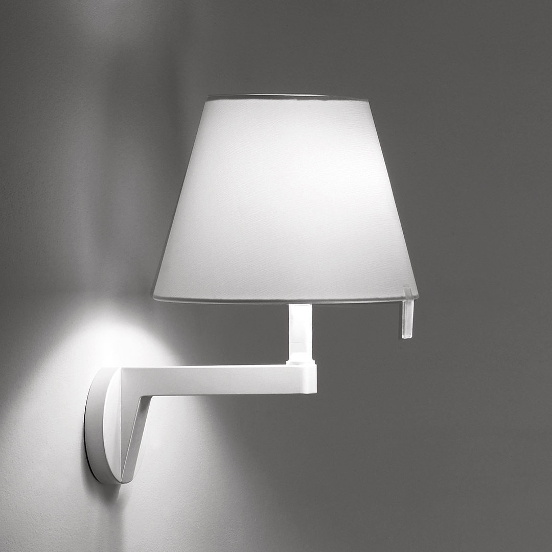 阿基米德现代简约布艺壁灯卧室床头可调节草帽铝材壁灯Walllamp