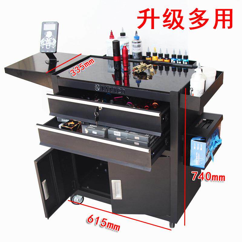 纹身工作台升级刺青工具车抽屉式手推车柜子移动滚轮操作台美妆