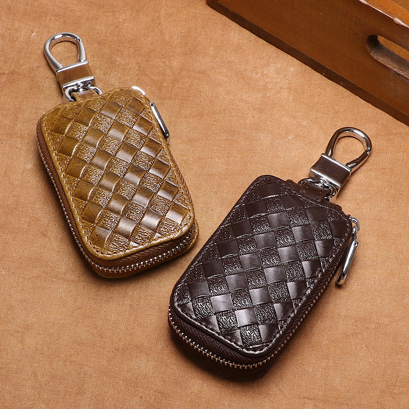 真皮鳄鱼纹男士汽车遥控保护套高档钥匙包男通用腰挂钥匙扣锁匙包