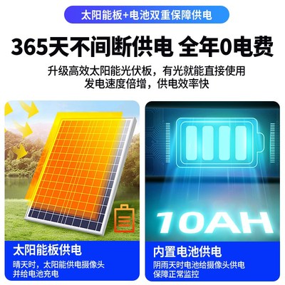 Aview阿里云AOV臻全彩免流量无电无网4G太阳能监控室外高清摄像头