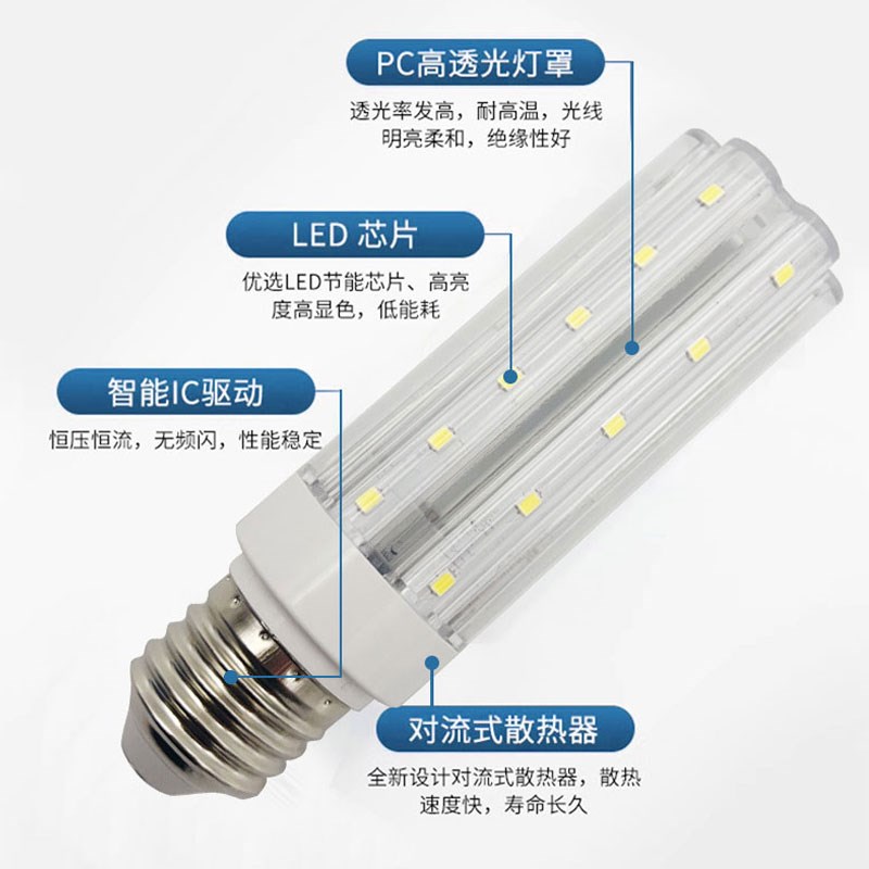 足功率led玉米灯泡铝材节能e27e40螺口工厂路灯工程大功率灯泡