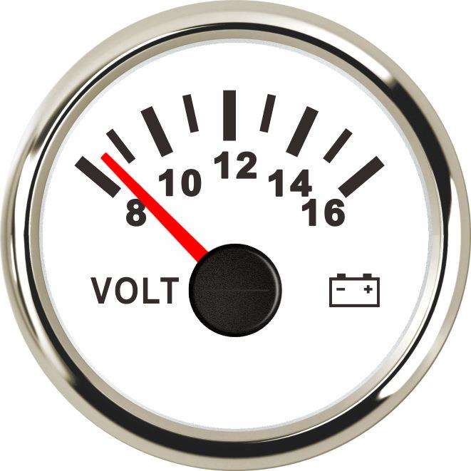 房车改装24V12V电压表车船货车直径52mm指针表盘白色黑色数显