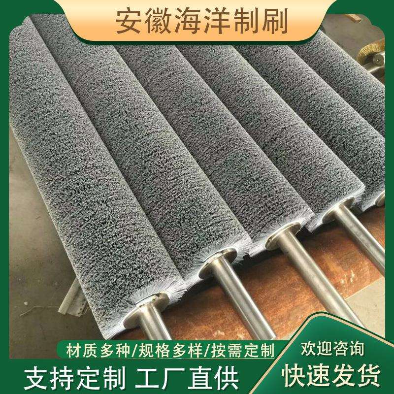 金属表面打磨抛光刷辊 机械磨料丝滚动毛刷辊地板厂除尘滚刷厂家