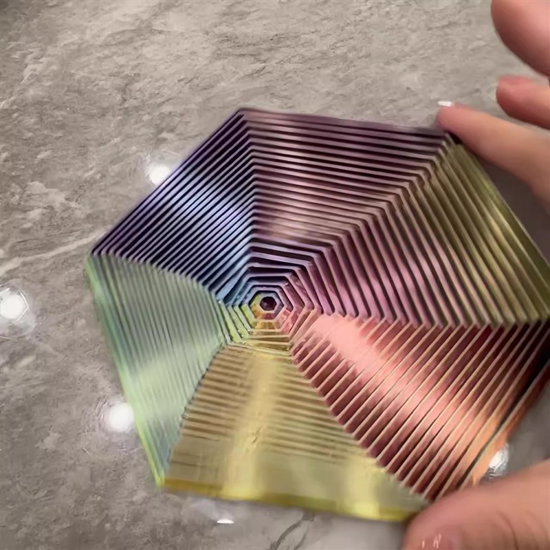 3d打印视错觉六边形玩具魔幻创意玩具益智发泄可旋转变幻解压神器