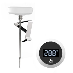 新款触屏电子数显温度计防水咖啡手冲壶水壶配件食品温度计含夹子
